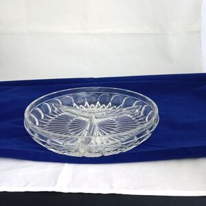 Divided Elegant Relish Dish Beautiful 3-way Lead Crystal 9”